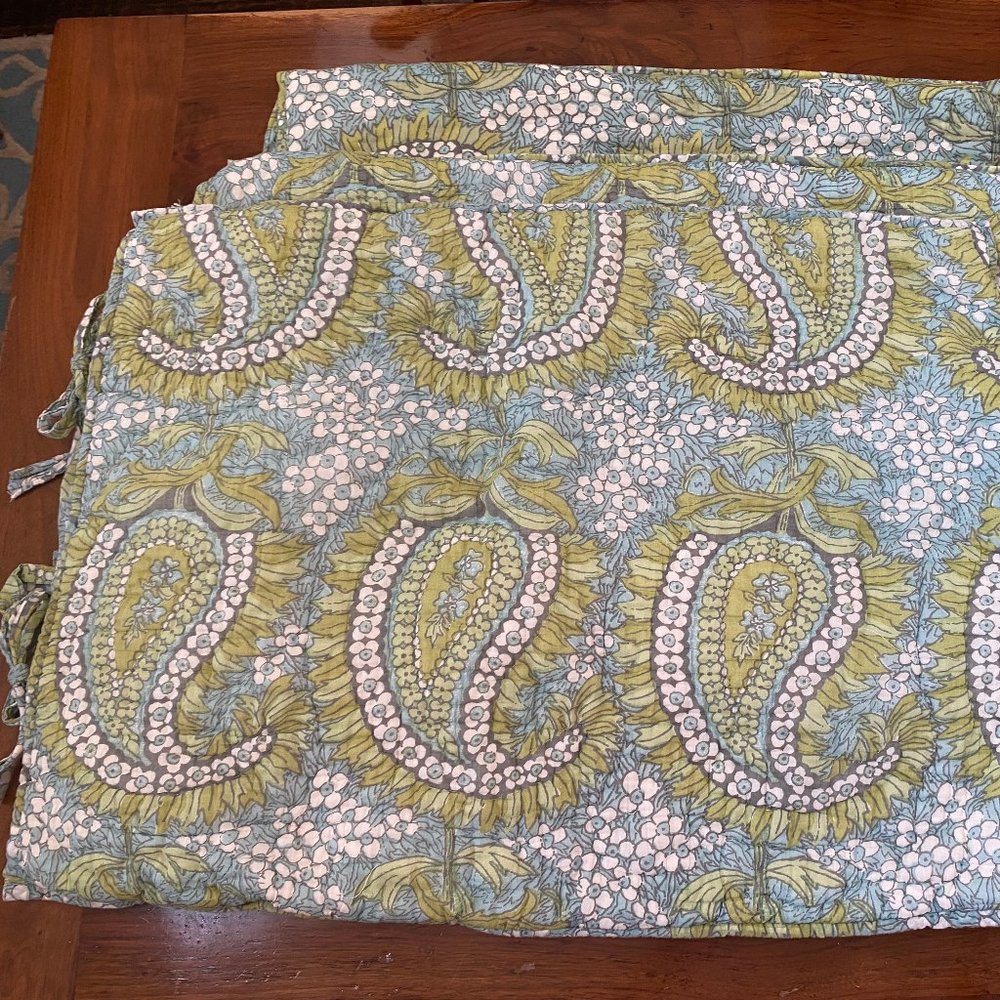 Pottery Barn Bedding 3 Pillow Cases Paisley Teal